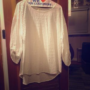 Eileen Fisher white blouse for summer.